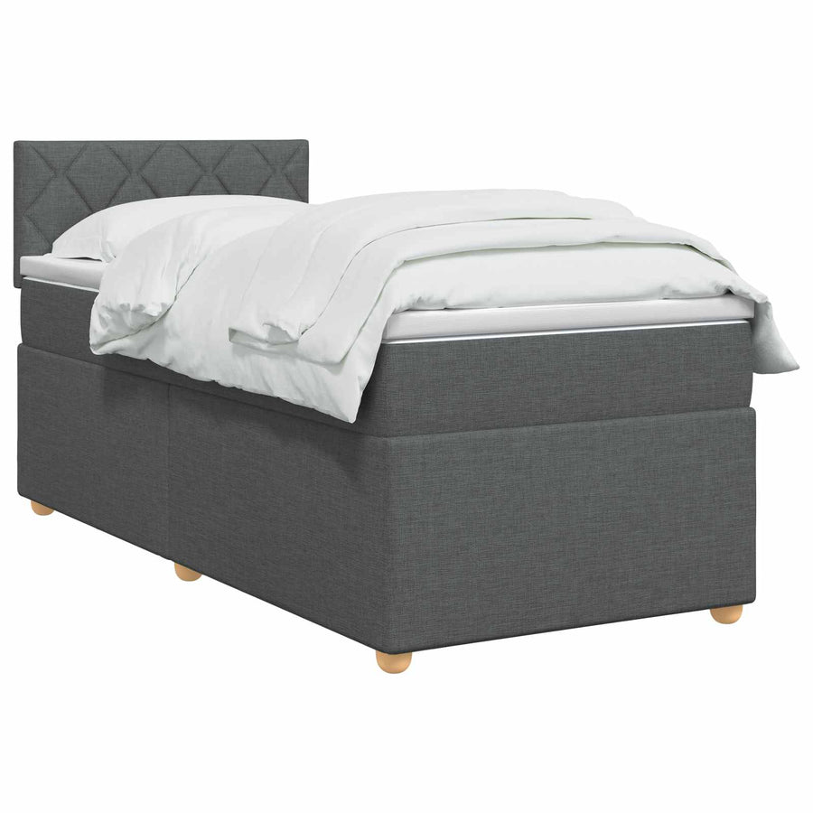 Boxspringbed met matras Donkergrijs 80 x 200 cm Stof
