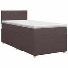 Boxspringbed 80x200 cm donkerbruin stof inclusief matras