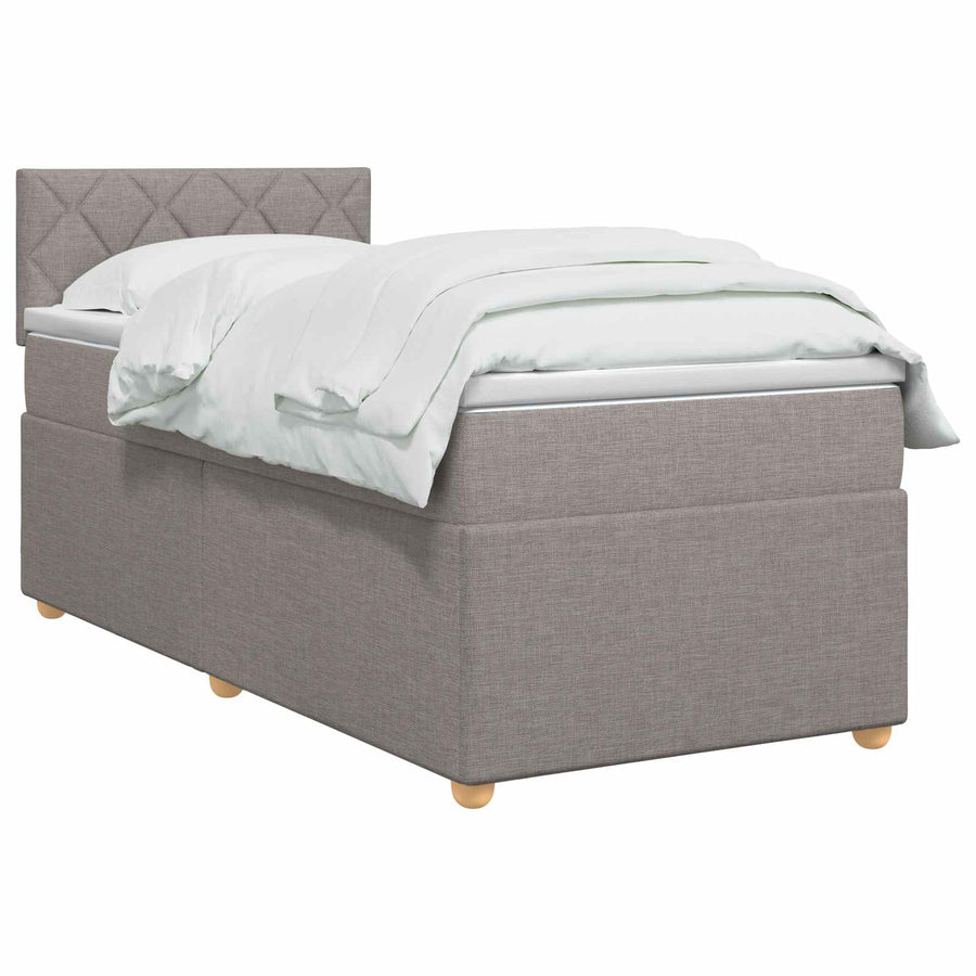 Boxspringbed met matras met hoofdeinde Taupe 80 x 200 cm Stof