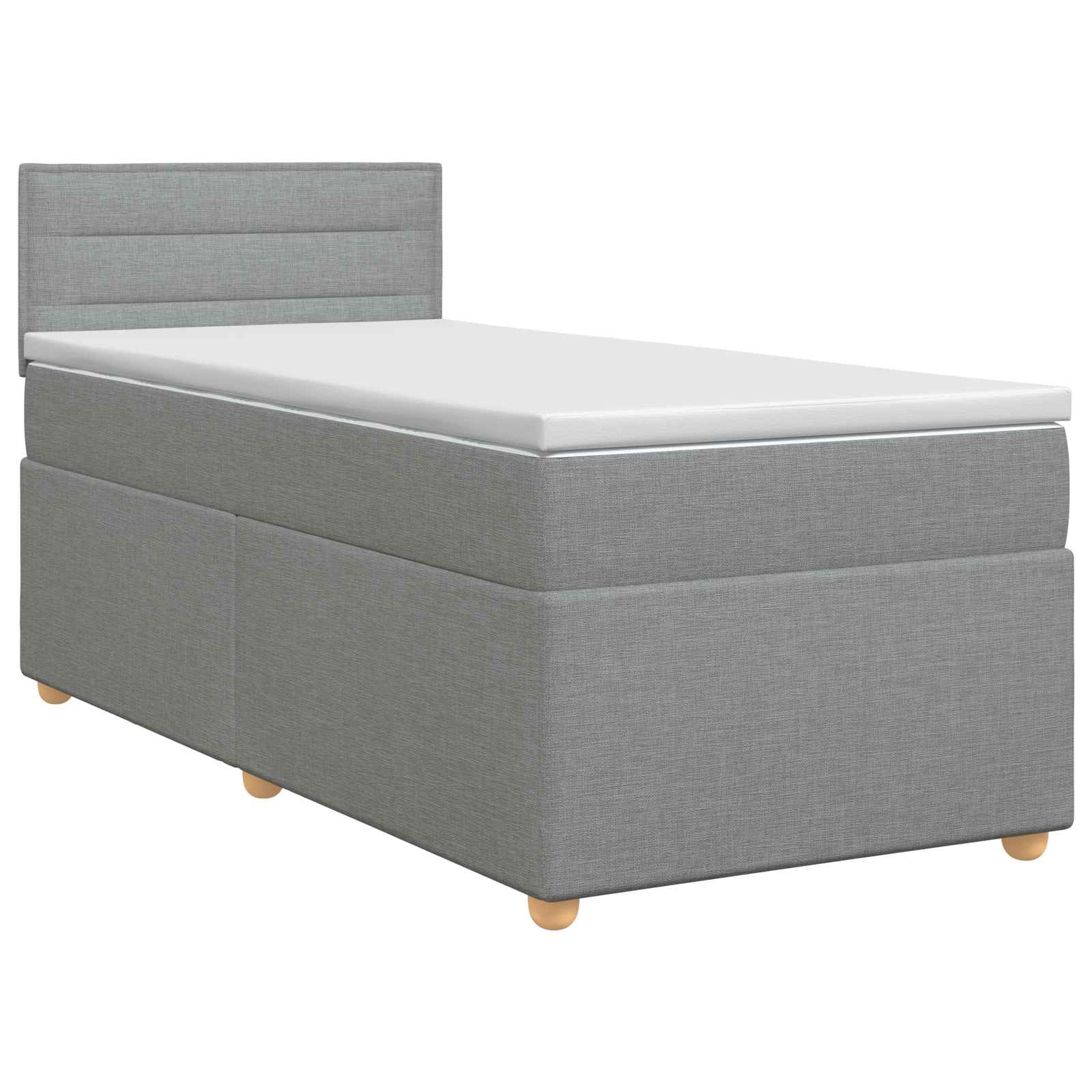 Boxspringbed met matras Lichtgrijs 90 x 190 cm Stof