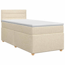 Boxspringbed met matras Crèmekleurig 90 x 190 cm Stof