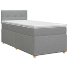 Boxspringbed met matras 90x190 cm lichtgrijs
