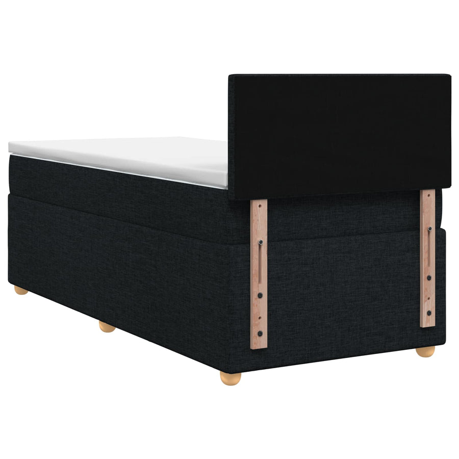 Boxspringbed met matras met hoofdeinde Zwart 90 x 190 cm Stof