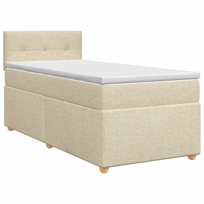 Boxspringbed met matras Crèmekleurig 90 x 190 cm Stof