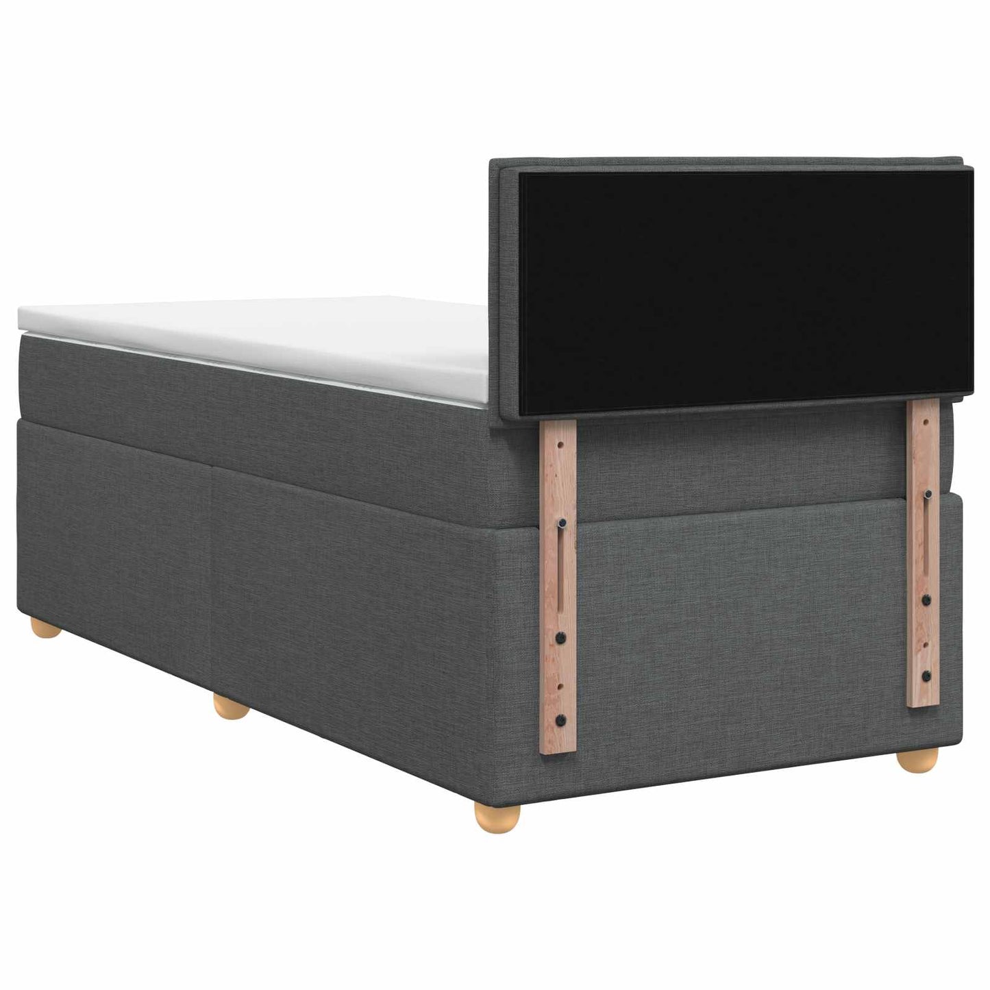 Boxspringbed met matras Donkergrijs 90 x 200 cm Stof