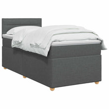 Boxspringbed met matras Donkergrijs 90 x 200 cm Stof