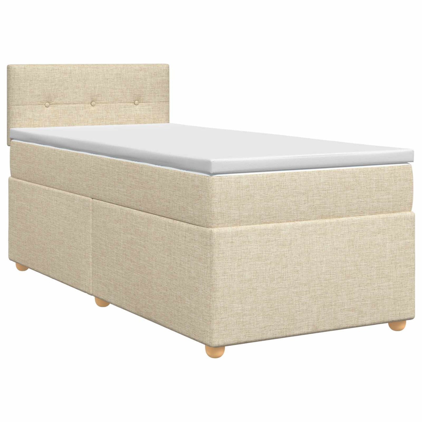 Boxspringbed met matras Crèmekleurig 90 x 200 cm Stof