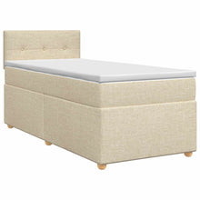 Boxspringbed met matras Crèmekleurig 90 x 200 cm Stof