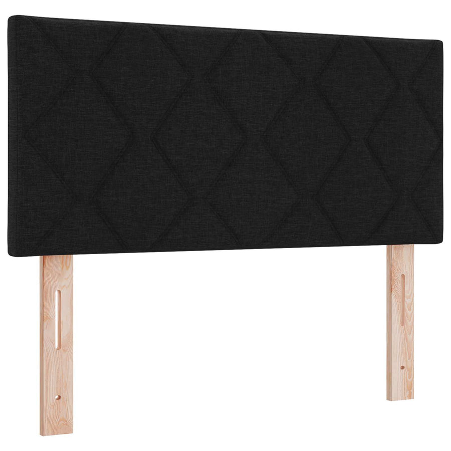 Boxspringbed met matras met hoofdeinde Zwart 90 x 200 cm Stof
