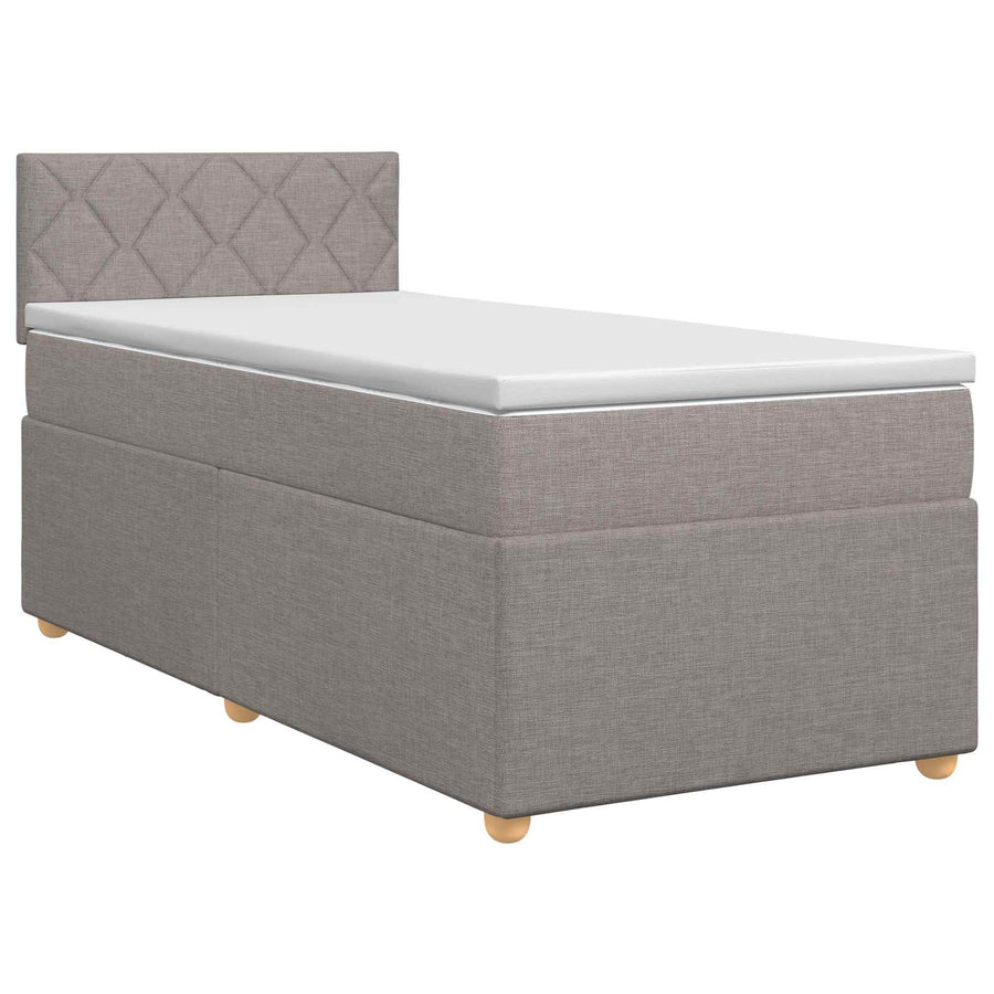 Boxspringbed met matras met hoofdeinde Taupe 90 x 200 cm Stof