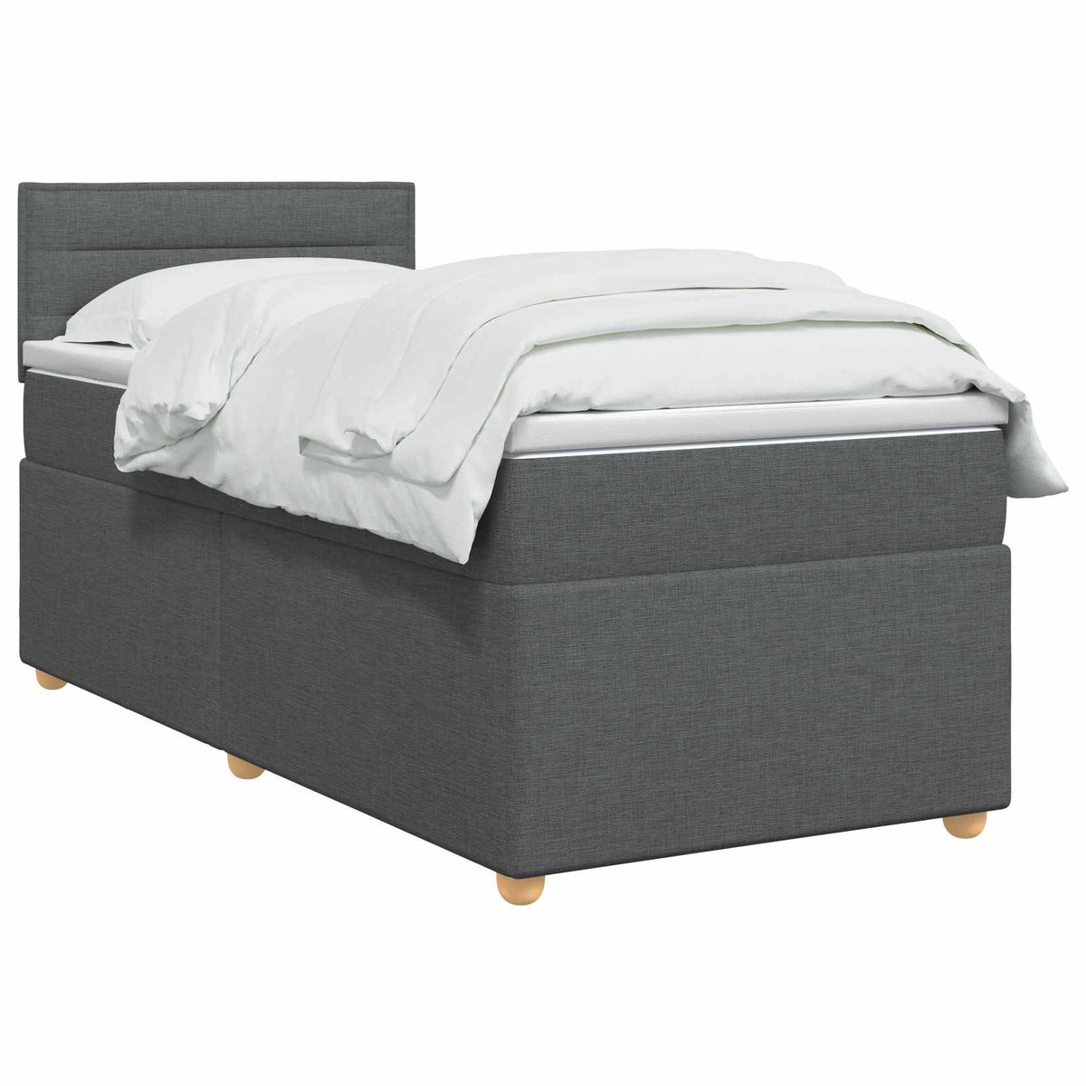 Boxspringbed met matras Donkergrijs 100 x 200 cm Stof