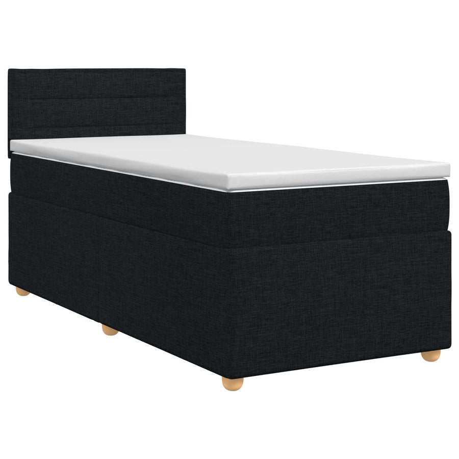 Boxspringbed met matras met hoofdeinde Zwart 100 x 200 cm Stof