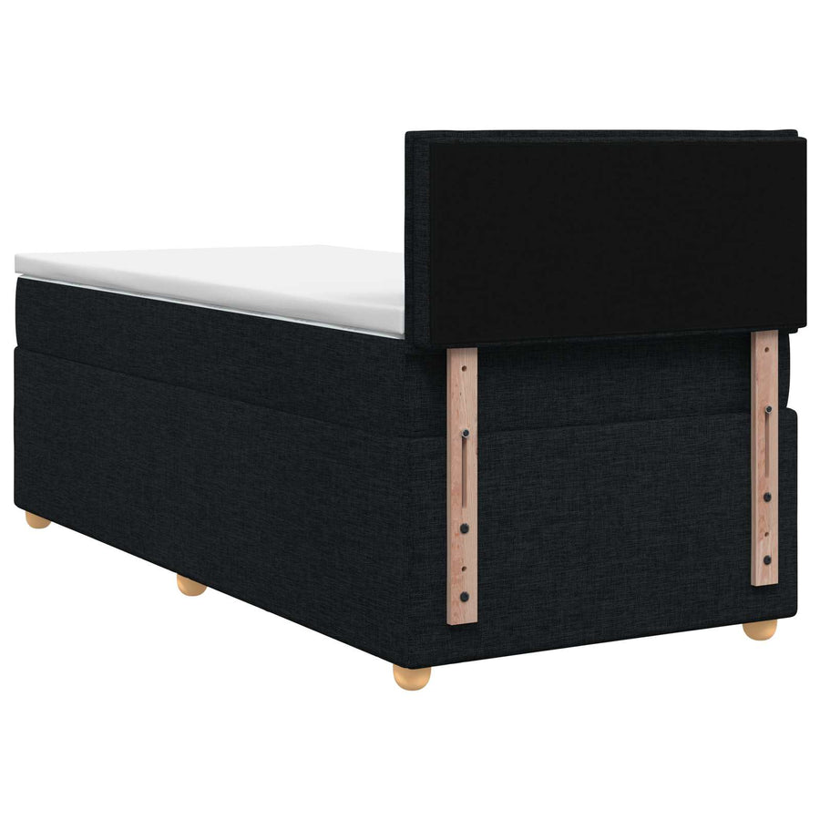 Boxspringbed met matras met hoofdeinde Zwart 100 x 200 cm Stof