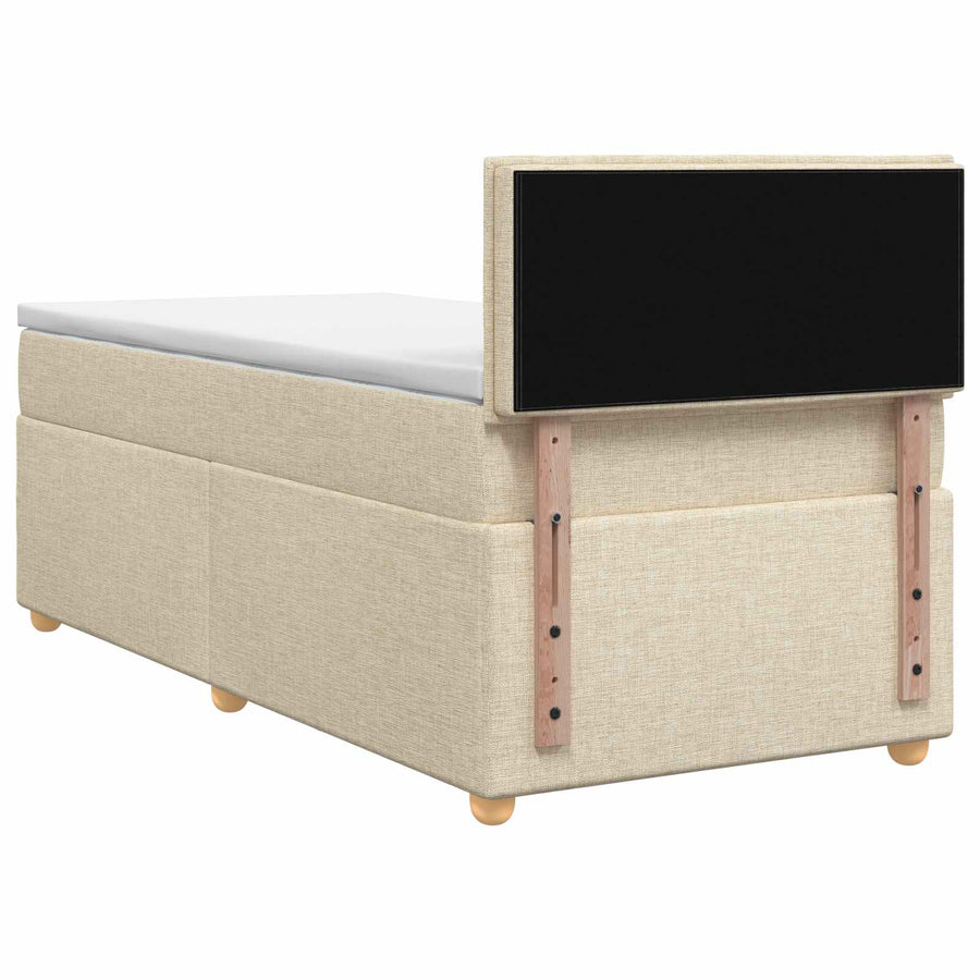 Boxspringbed met matras Crèmekleurig 100 x 200 cm Stof