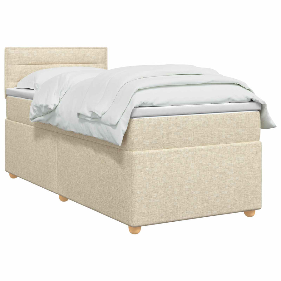 Boxspringbed met matras Crèmekleurig 100 x 200 cm Stof