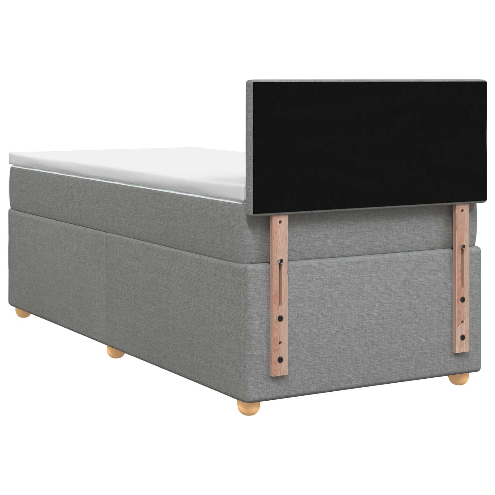 Boxspringbed met matras Lichtgrijs 100 x 200 cm Stof