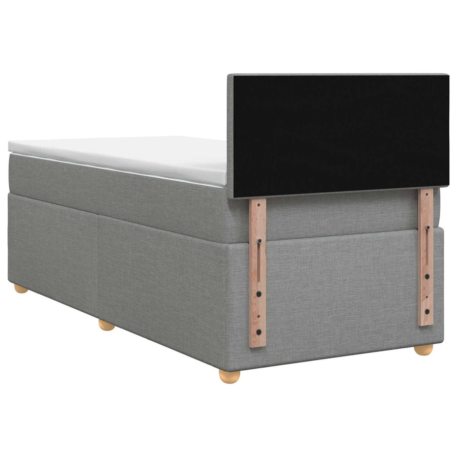 Boxspringbed met matras Lichtgrijs 100 x 200 cm Stof