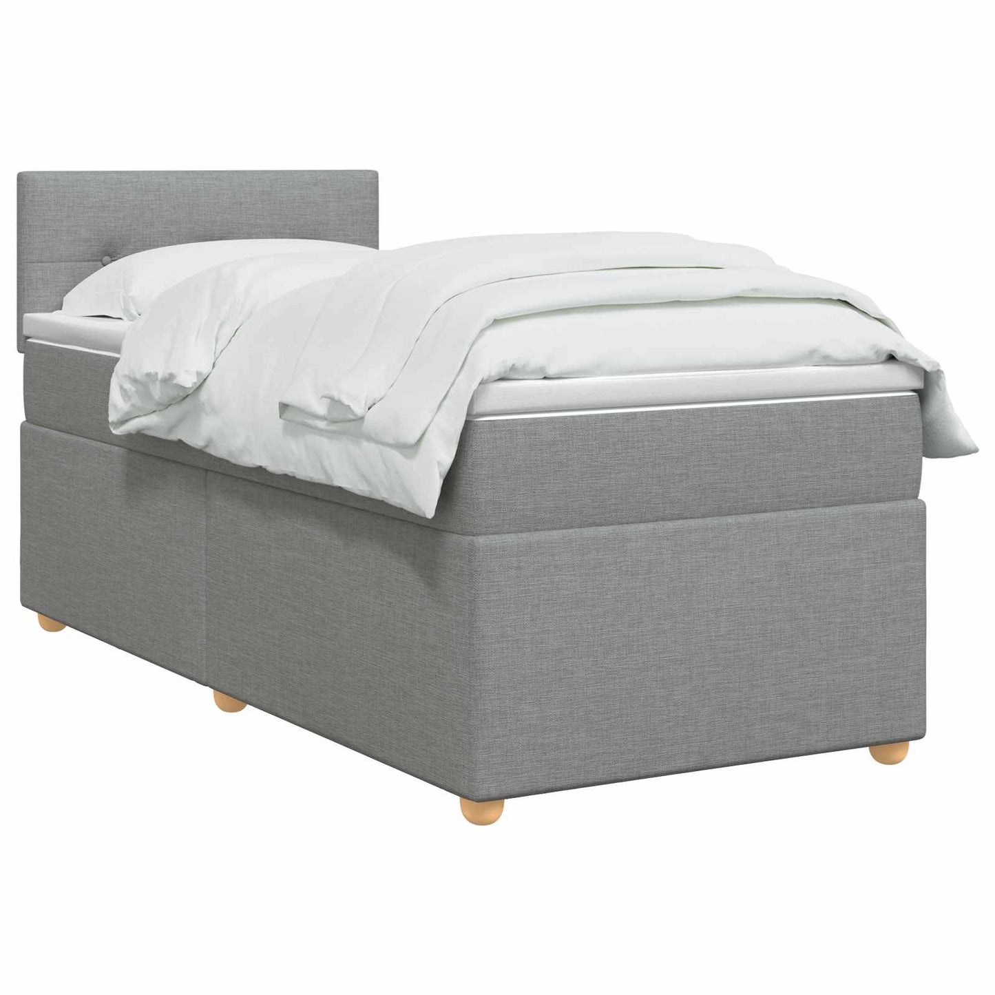 Boxspringbed met matras Lichtgrijs 100 x 200 cm Stof