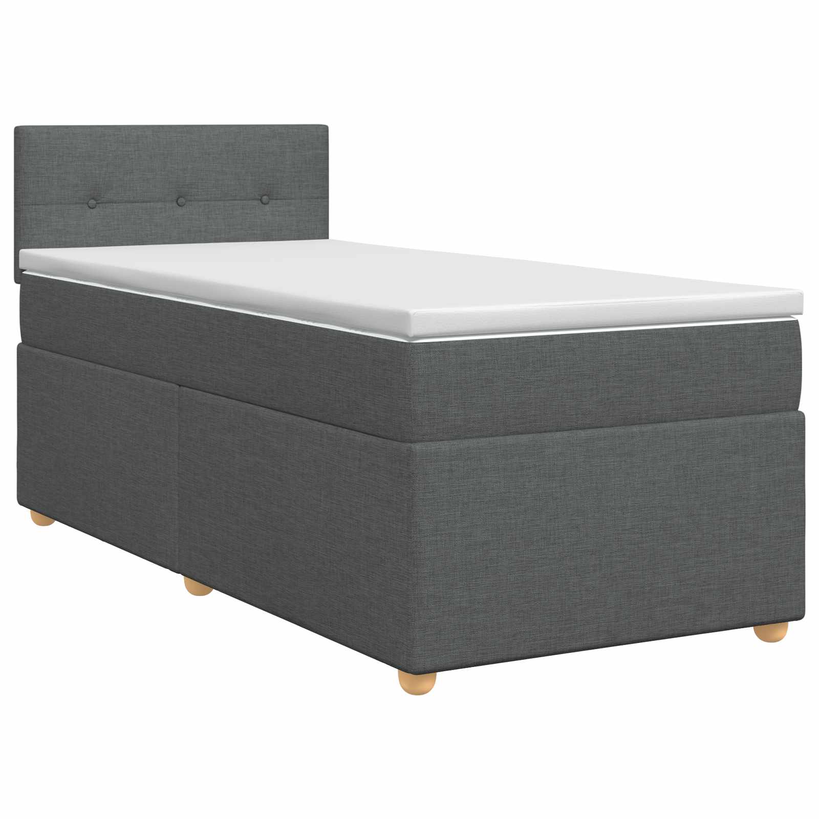 Boxspringbed met matras Donkergrijs 100 x 200 cm Stof