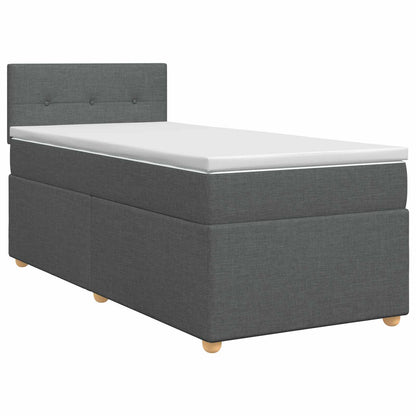 Boxspringbed met matras Donkergrijs 100 x 200 cm Stof