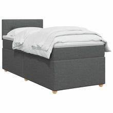 Boxspringbed met matras Donkergrijs 100 x 200 cm Stof