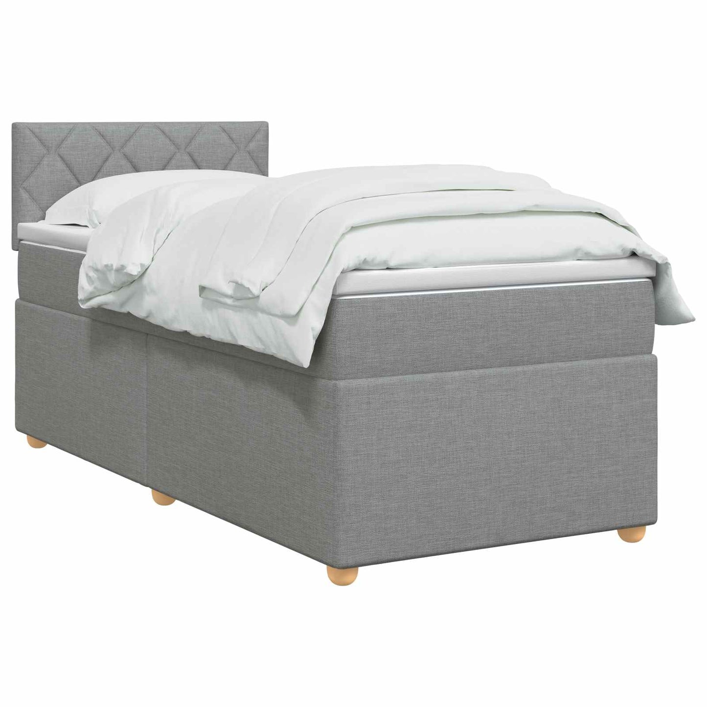 Boxspringbed met matras Lichtgrijs 100 x 200 cm Stof