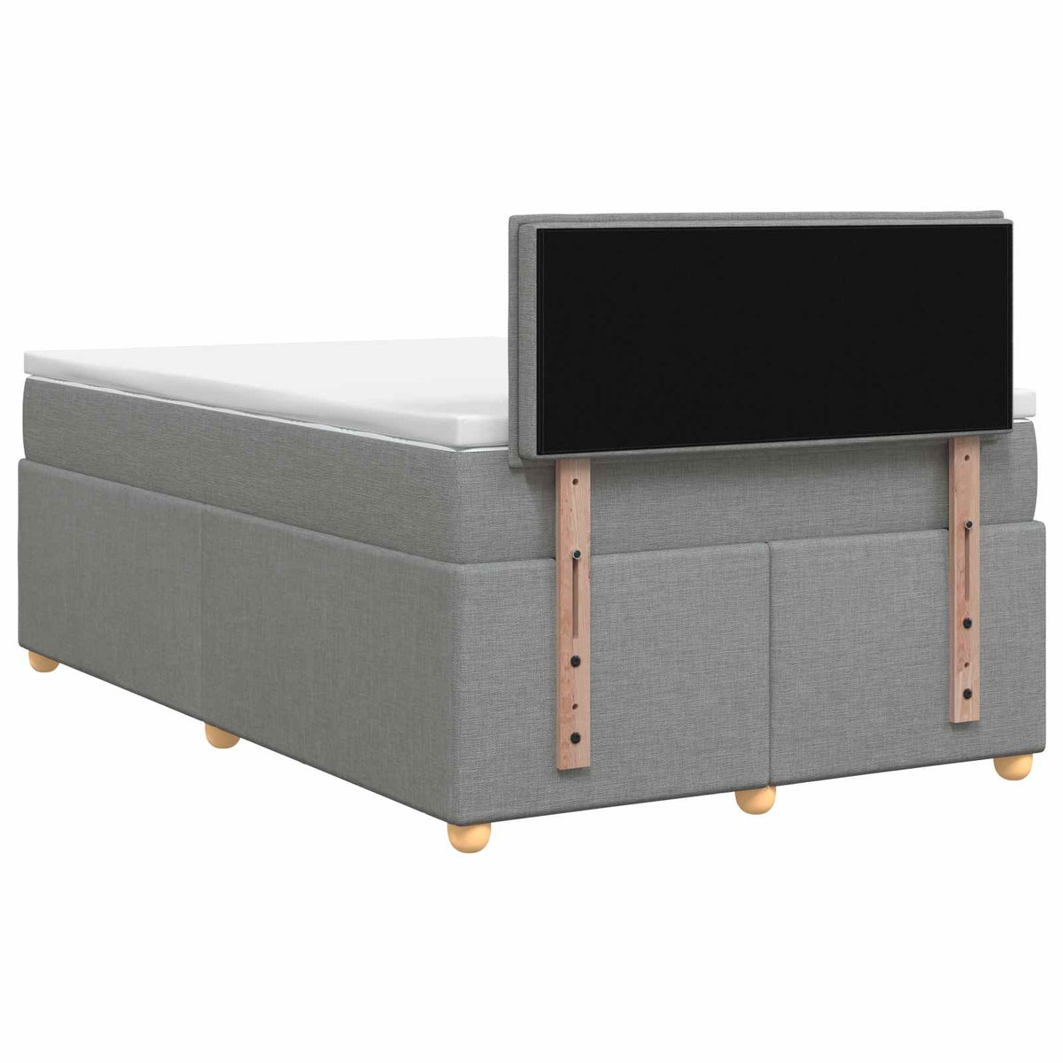Boxspringbed met matras Lichtgrijs 120 x 190 cm Stof
