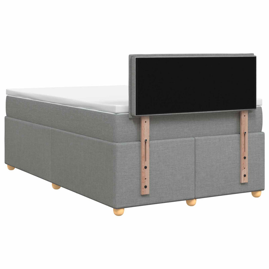Boxspringbed met matras Lichtgrijs 120 x 190 cm Stof