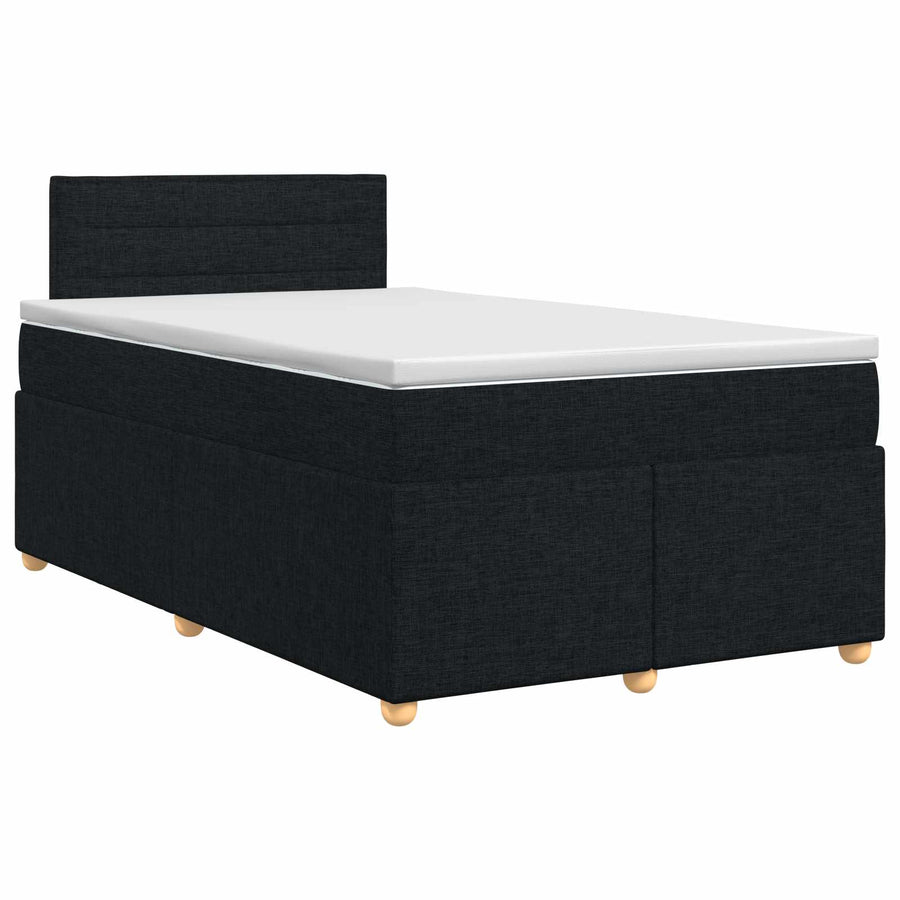 Boxspringbed met matras met hoofdeinde Zwart 120 x 190 cm Stof