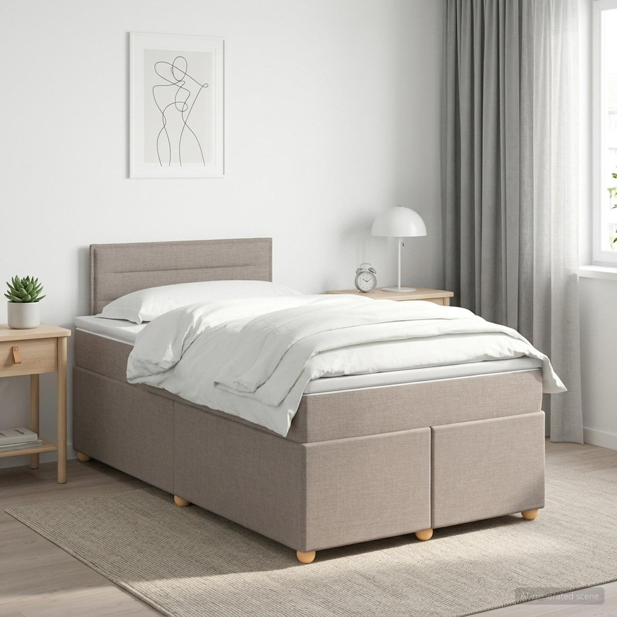 Boxspringbed met matras Taupe 120 x 190 cm Stof