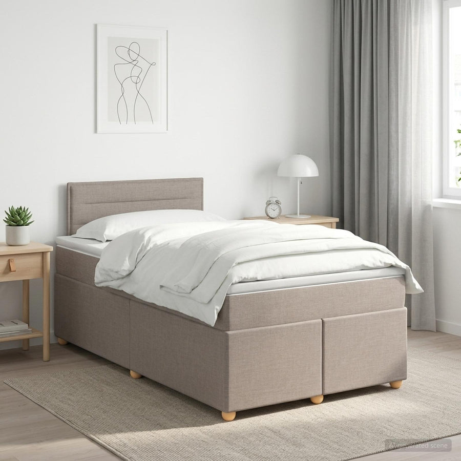 Boxspringbed met matras Taupe 120 x 190 cm Stof