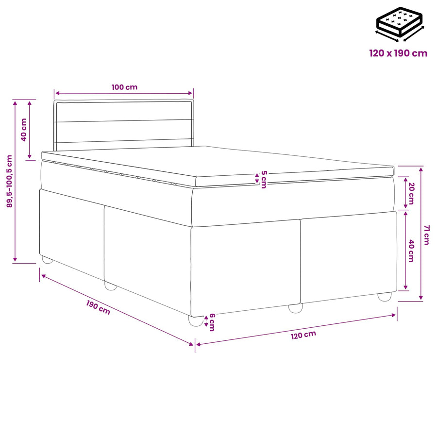 Boxspringbed met matras Taupe 120 x 190 cm Stof