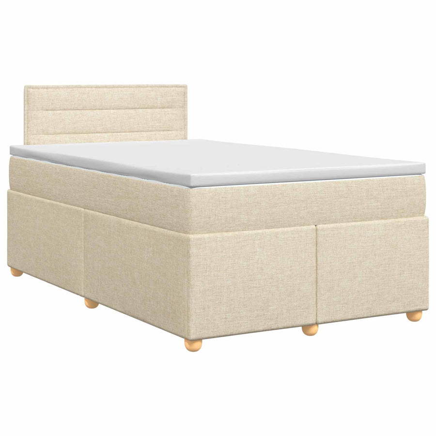 Boxspringbed met matras Crèmekleurig 120 x 190 cm Stof