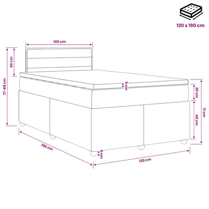 Boxspringbed met matras met hoofdeinde Blauw 120 x 190 cm Stof