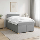 Boxspringbed met matras lichtgrijs 120x190 cm