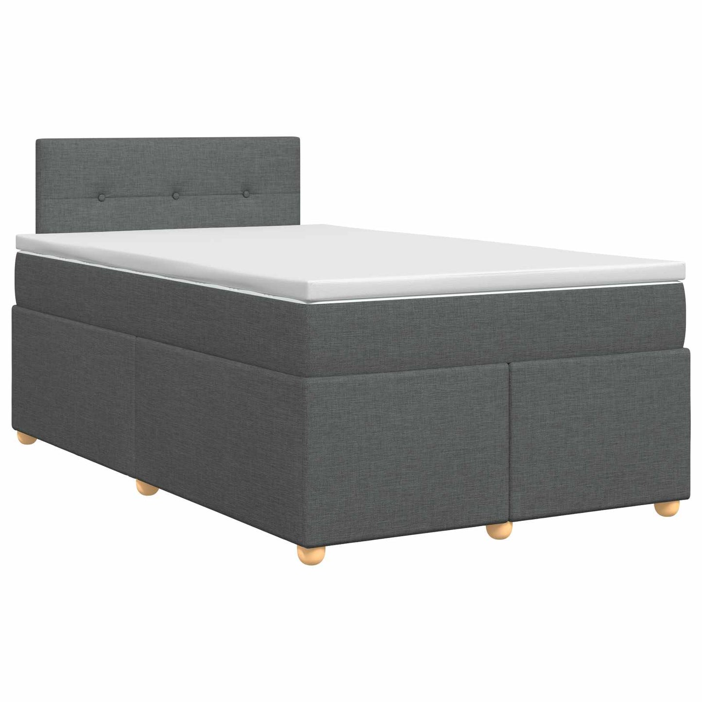 Boxspringbed met matras Donkergrijs 120 x 190 cm Stof