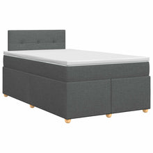 Boxspringbed met matras Donkergrijs 120 x 190 cm Stof