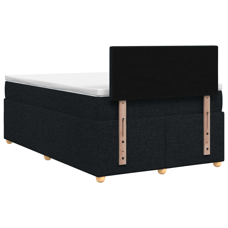 Boxspringbed met matras met hoofdeinde Zwart 120 x 190 cm Stof