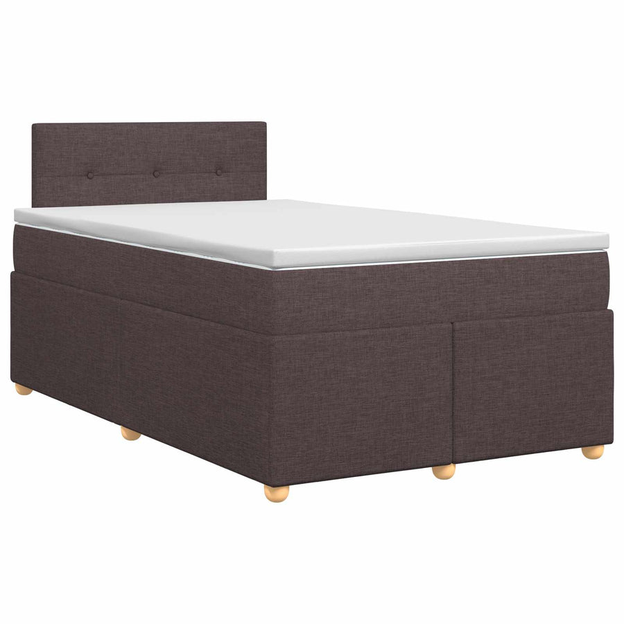 Boxspringbed met matras Donkerbruin 120 x 190 cm Stof