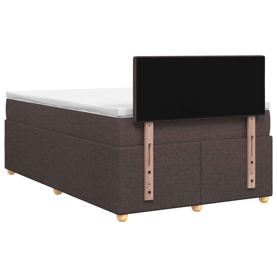 Boxspringbed met matras Donkerbruin 120 x 190 cm Stof