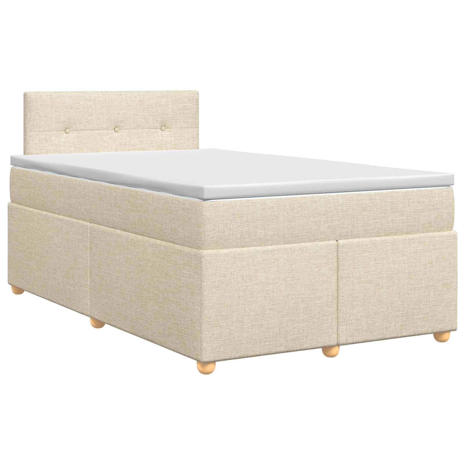 Boxspringbed met matras Crèmekleurig 120 x 190 cm Stof
