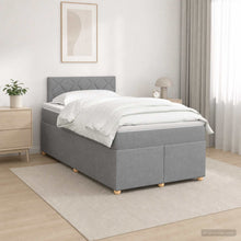 Boxspringbed met matras Lichtgrijs 120 x 190 cm Stof