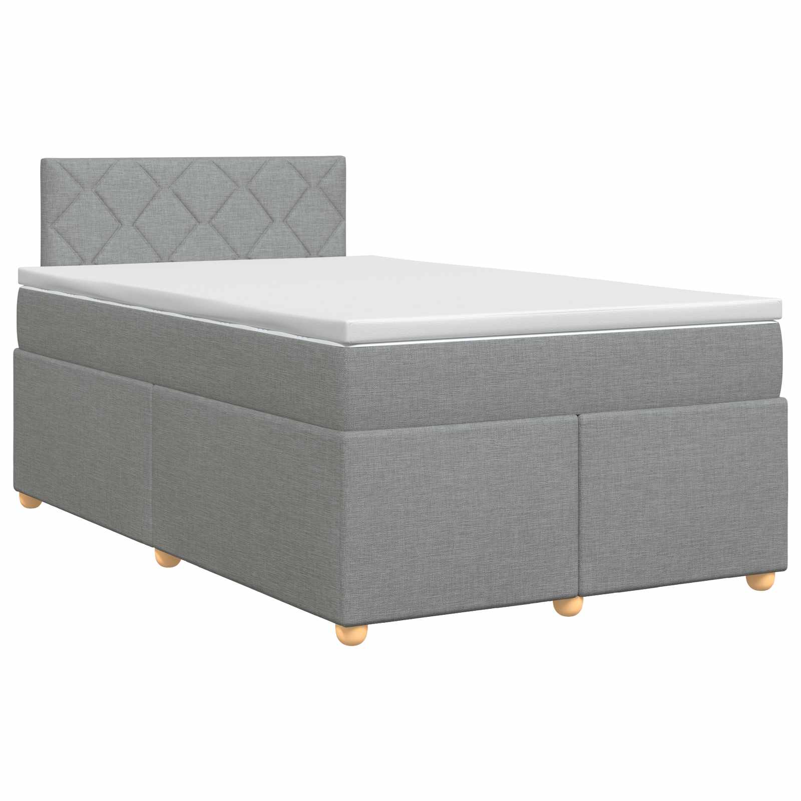Boxspringbed met matras Lichtgrijs 120 x 190 cm Stof
