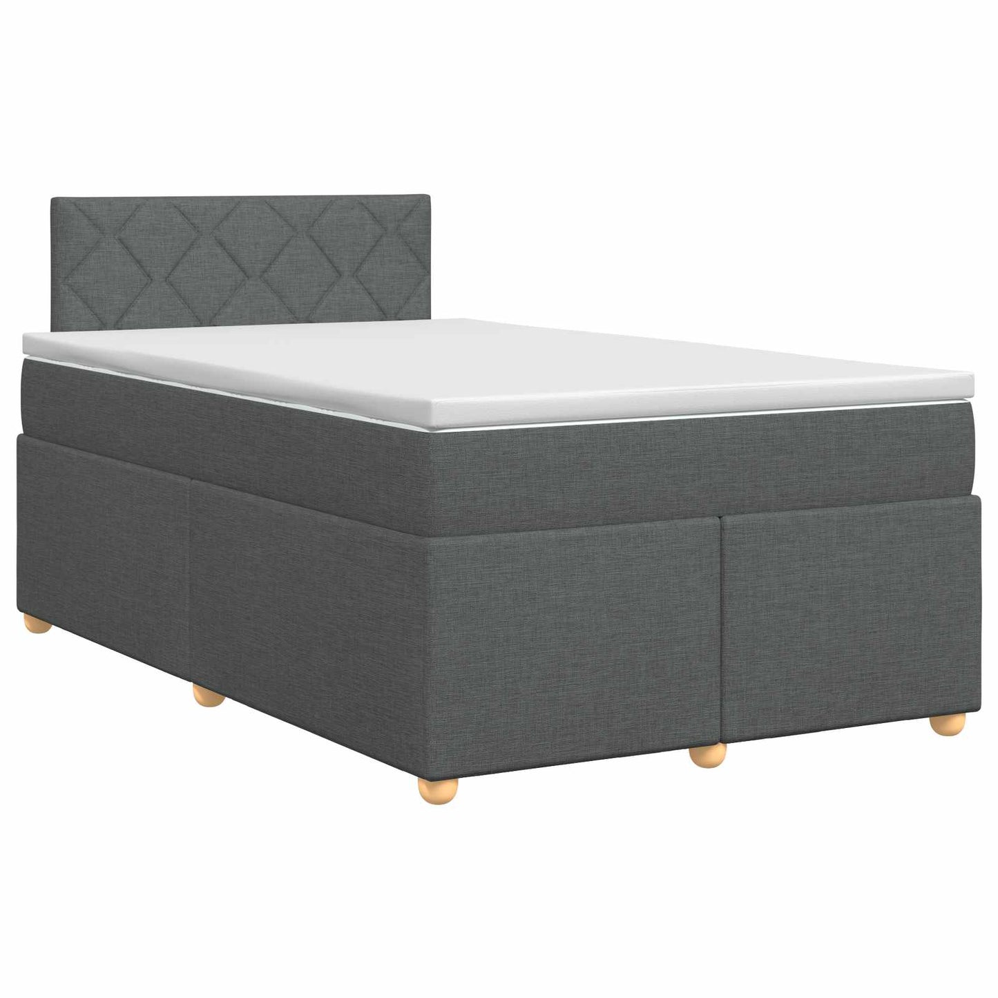 Boxspringbed met matras Donkergrijs 120 x 190 cm Stof