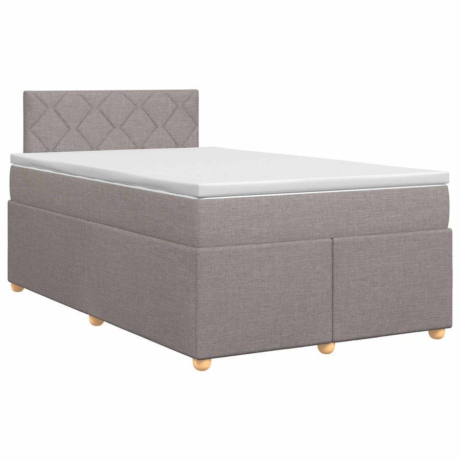 Boxspringbed met matras met hoofdeinde Taupe 120 x 190 cm Stof