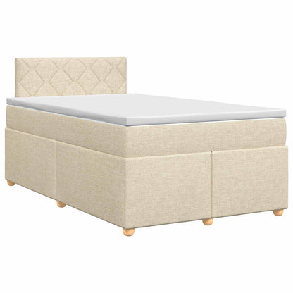 Boxspringbed met matras Crèmekleurig 120 x 190 cm Stof