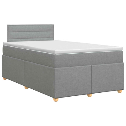 Boxspringbed met matras Lichtgrijs 120 x 200 cm Stof