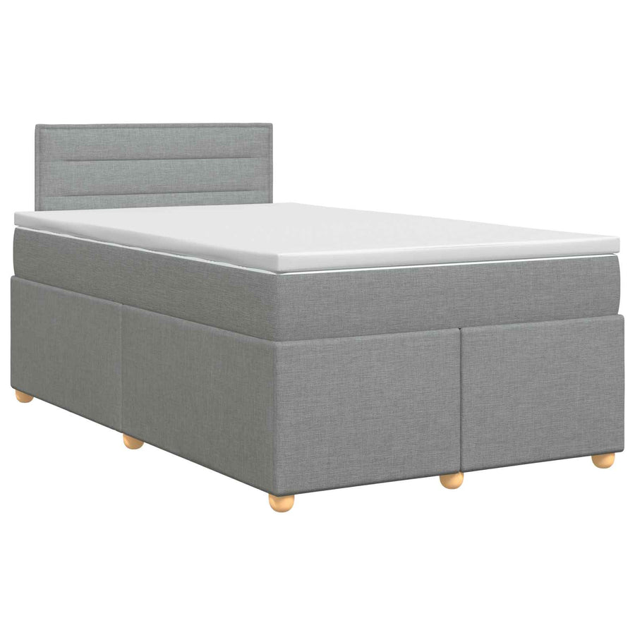 Boxspringbed met matras Lichtgrijs 120 x 200 cm Stof