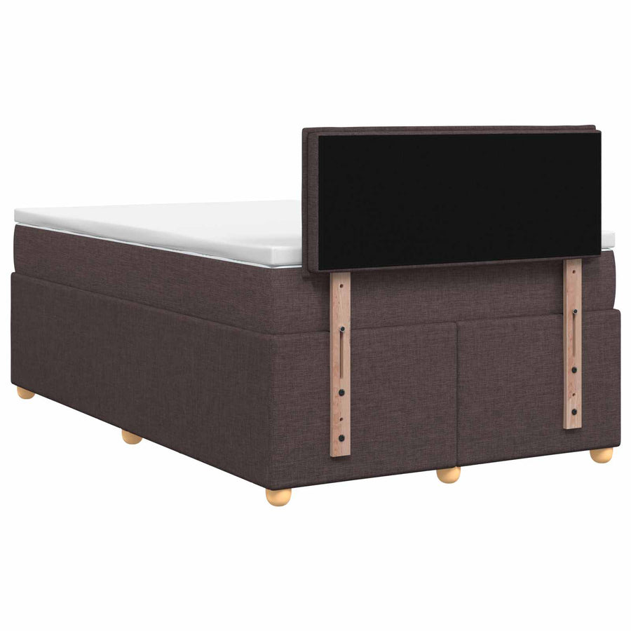 Boxspringbed met matras Donkerbruin 120 x 200 cm Stof