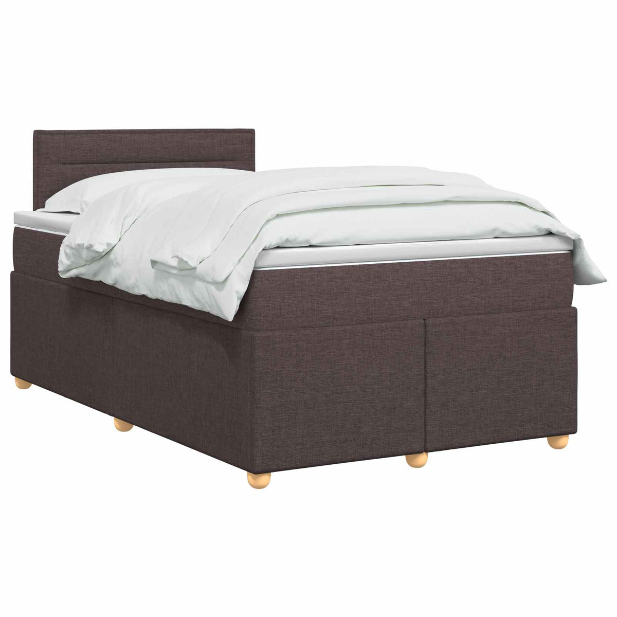 Boxspringbed met matras Donkerbruin 120 x 200 cm Stof